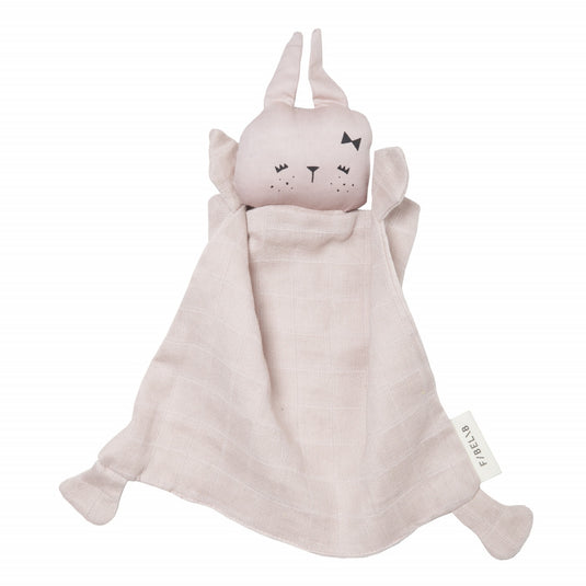 Papusa pentru bebelusi Fabelab- Bunny Mauve - 100% bumbac organic, umplutura moale