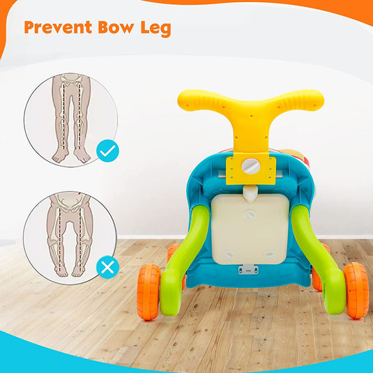 Antemergator Multifunctional 5 in 1 Trotineta, Scuter, Centru de Activitati si Panou Detasabil, GoGoLittleBaby, cu Melodii, Pian, Telefon, Forme si Culori, Inaltime Reglabila, Control Volum, Structura Stabila, Antiderapant, Turcoaz