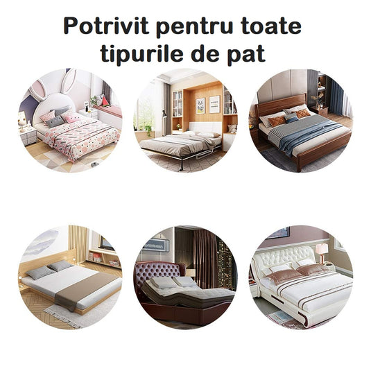 Bariera de Protectie pentru Pat KiddoLock™ 160 cm, Model Interconectabil, Culisanta, Inaltime Ajustabila 68-96 cm, Multi Compatibil, Plasa Respirabila, Margini Captusite, Mecanism Blocare, Husa Detasabila cu Fermoar, Buzunar Depozitare, Gri