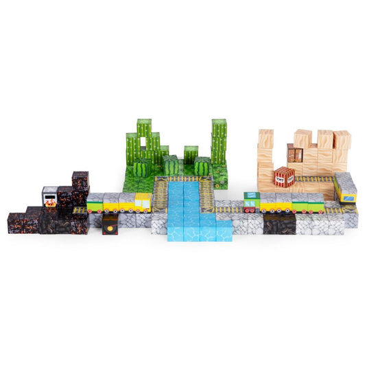 Set de Constructie SmartBlocks Indiggo@, Include 169 de Piese, Joc Educativ 3D pentru Copii, Constructii STEM, Blocuri Magnetice Rezistente, Cuburi Magnetice Colorate, Dezvoltare Creativitate si Gandire Logica, 3 Ani+, Blue Ocean