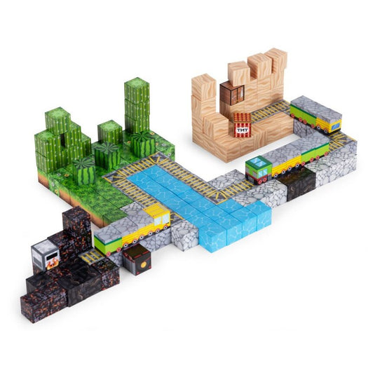 Set de Constructie SmartBlocks Indiggo@, Include 169 de Piese, Joc Educativ 3D pentru Copii, Constructii STEM, Blocuri Magnetice Rezistente, Cuburi Magnetice Colorate, Dezvoltare Creativitate si Gandire Logica, 3 Ani+, Blue Ocean