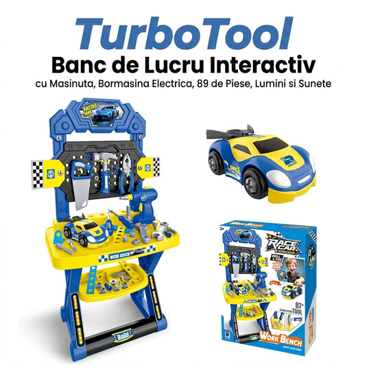 Banc de lucru cu bormașină și mașină de curse, imaginea 4
