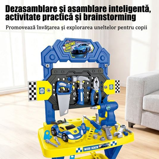 Banc de lucru cu bormașină și mașină de curse, imaginea 6