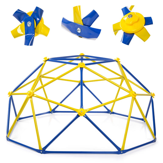 Dom de Catarare pentru Copii Kango™ UP Multi Play 182 Cm, Capacitate 350 Kg, Manere Ergonomice de Prindere, Otel Galvanizat, Protectie Rugina si UV, Muchii Rotunjite, Stabil, Asamblare Usoara, Exterior/Interior, Blue/Yellow