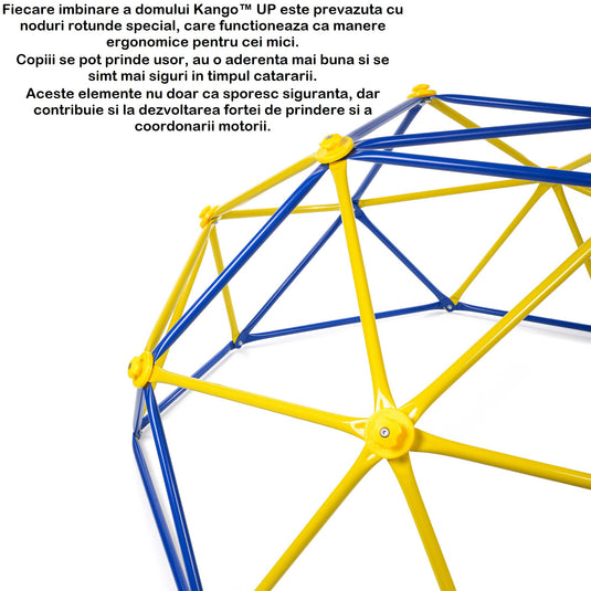 Dom de Catarare pentru Copii Kango™ UP Multi Play 182 Cm, Capacitate 350 Kg, Manere Ergonomice de Prindere, Otel Galvanizat, Protectie Rugina si UV, Muchii Rotunjite, Stabil, Asamblare Usoara, Exterior/Interior, Blue/Yellow