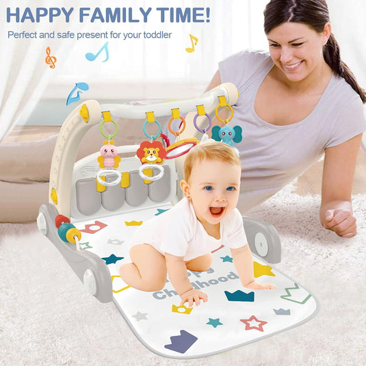 Resigilat: Antemergator si Salteluta cu Activitati 2in1 Multifunctional KiddySmart Indiggo® Covoras de Joaca cu Pian