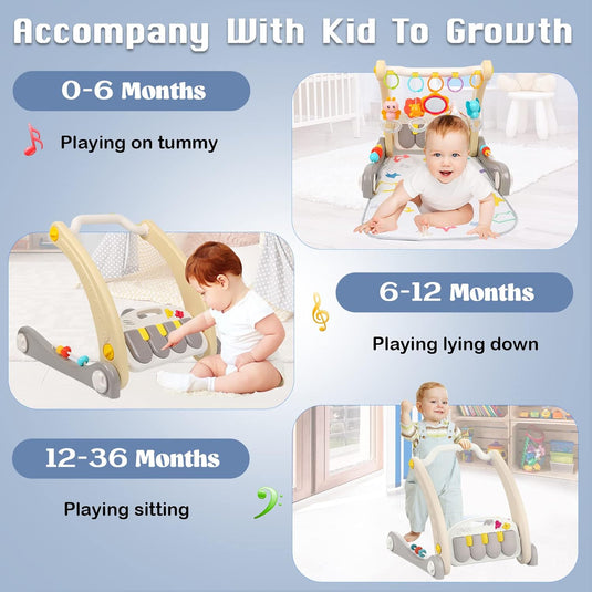 Resigilat: Antemergator si Salteluta cu Activitati 2in1 Multifunctional KiddySmart Indiggo® Covoras de Joaca cu Pian