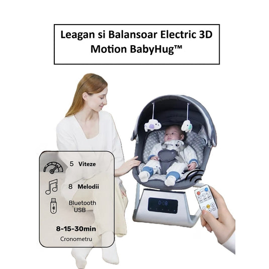 Balansoar electric gri 3D Motion BabyHug