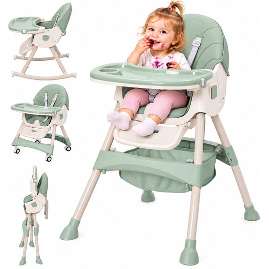Scaun de masă cu balansoar verde KinderVibe