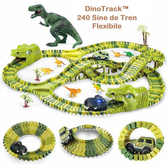 Pistă flexibilă cu dinozauri DinoTrack