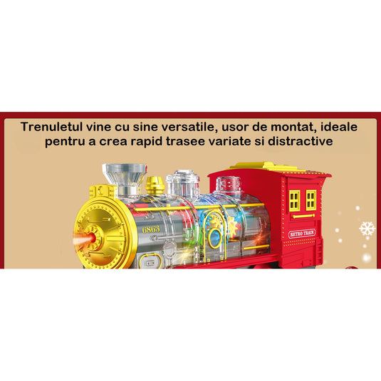 Trenuleț electric cu mașinuțe RetroSteamTrain