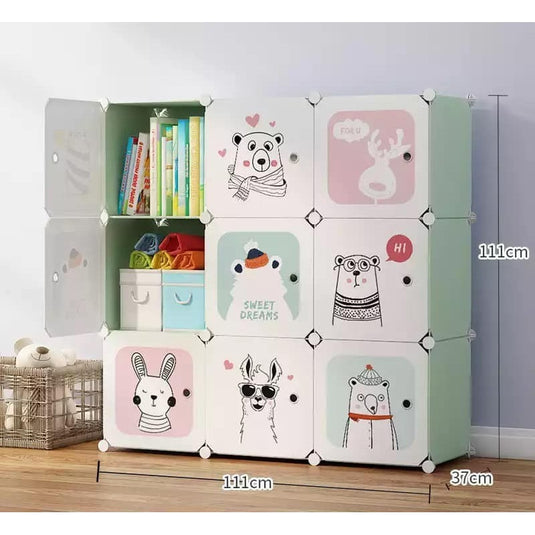 Dulap modular verde pentru copii DreamAnimals