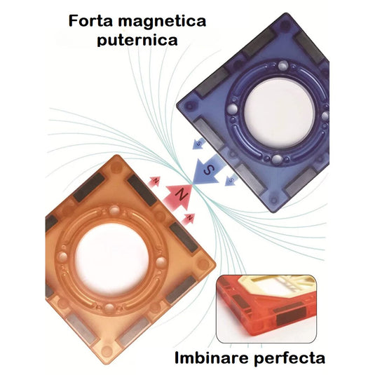 Piese magnetice cu lumini Magic Light, 110 piese