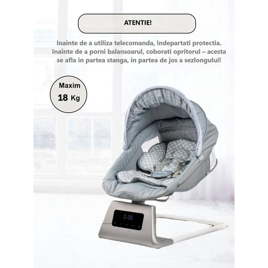 Balansoar electric gri 3D Motion BabyHug