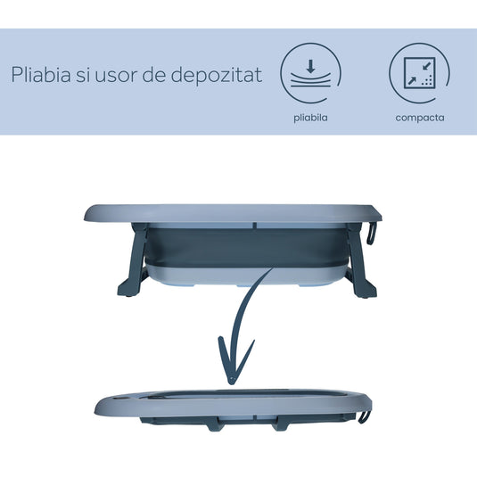 Cădiță pliabilă cu pernuță albastră