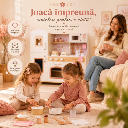 Bucătărie vintage din lemn cu mașină de spălat