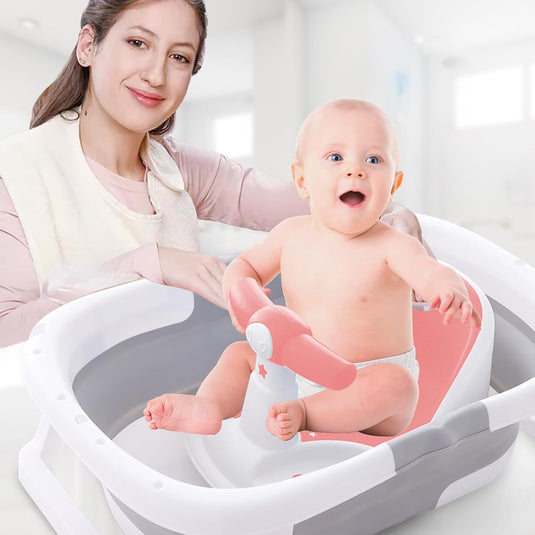 Scaun de baie bebeluși roz SmartVibe