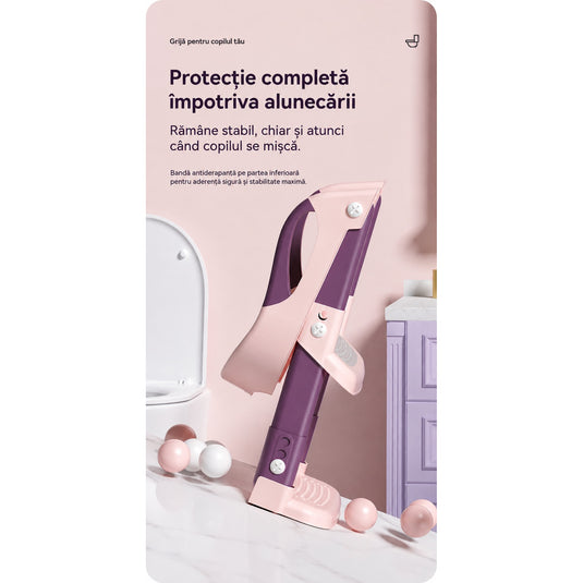 Reductor toaletă cu scăriță roz KiddoMAX