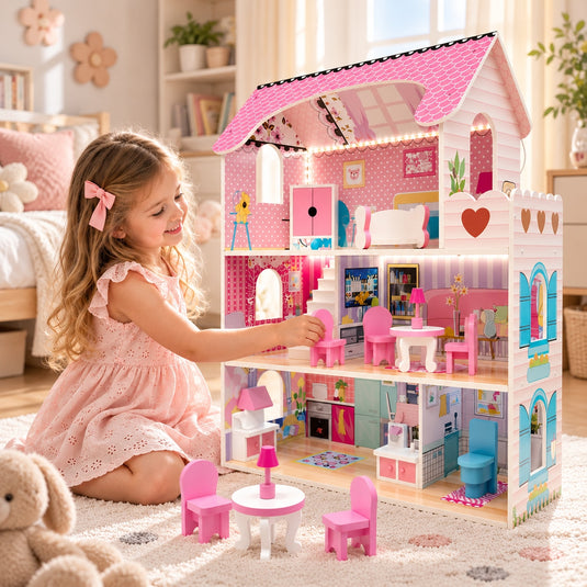 Vilă de păpuși din lemn DollHouse Villa