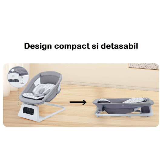 Balansoar electric gri 3D Motion BabyHug