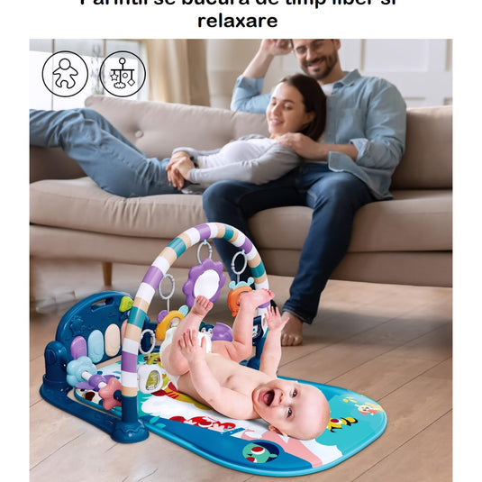 Salteluță cu pian albastră KinderVibe