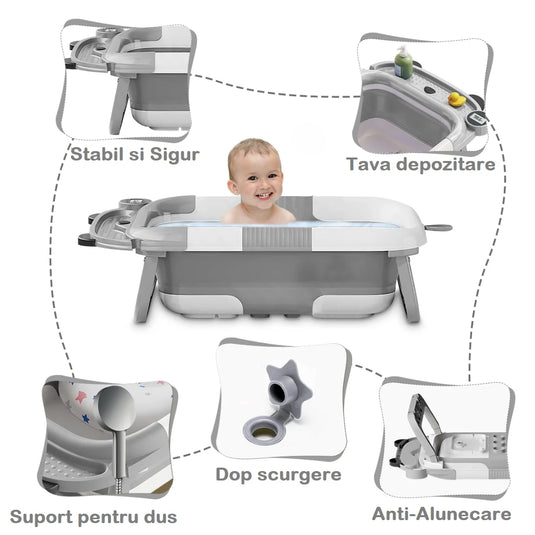 Cădiță pliabilă BabyMood gri