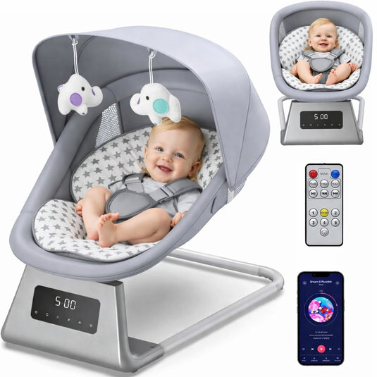 Balansoar electric gri 3D Motion BabyHug