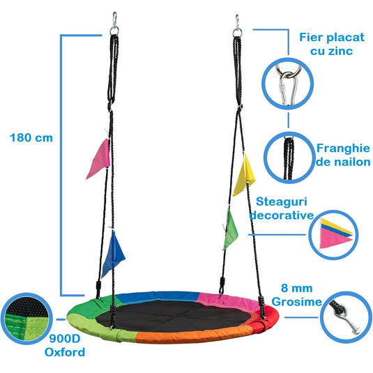 Leagăn cuib multicolor 120 cm KangoKiddo