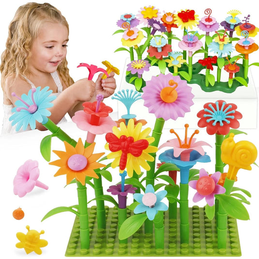 Set de construcție cu flori, 139 de piese