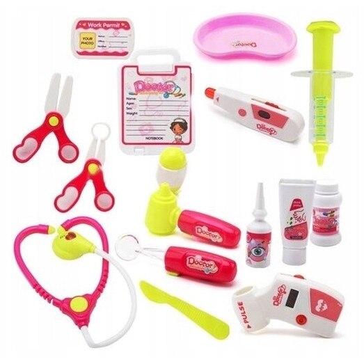 Trusă medicală de jucărie cu cărucior