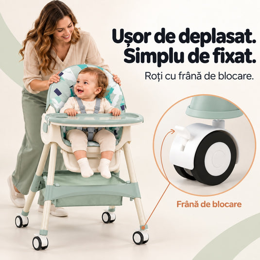 Scaun de masă verde mandala KinderVibe