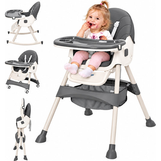 Scaun de masă cu balansoar gri KinderVibe