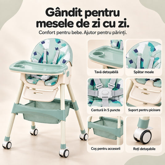 Scaun de masă verde mandala KinderVibe