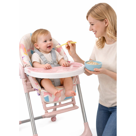 Scaun de masă roz grenadine KinderVibe 5 în 1