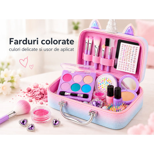 Trusă de machiaj curcubeu Unicorn Kitty