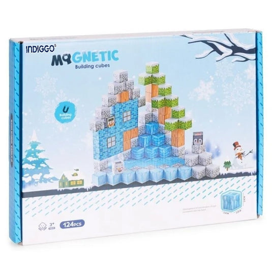 Cuburi magnetice colorate SmartBlocks, 124 piese