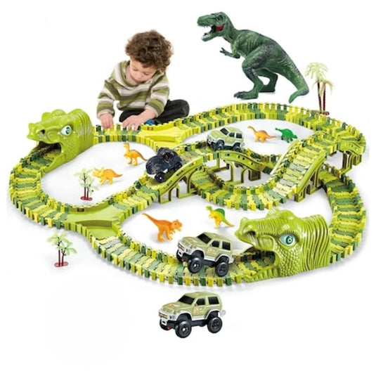 Pistă flexibilă cu dinozauri DinoTrack