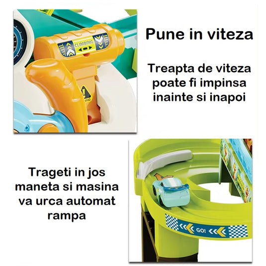 Pistă de mașinuțe DinoTrack cu parcare